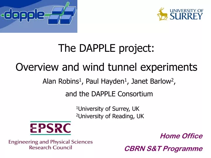 the dapple project overview and wind tunnel