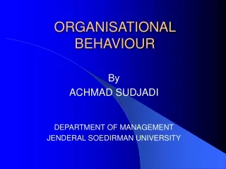 ORGANISATIONAL BEHAVIOUR