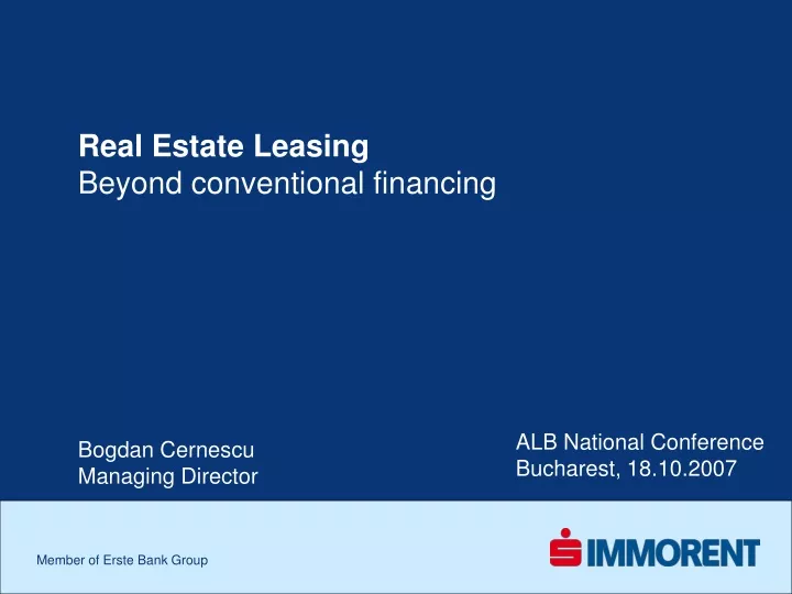 real estate leasing beyond conventional financing