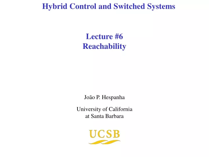 lecture 6 reachability