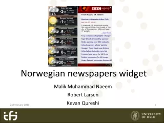 Norwegian newspapers widget