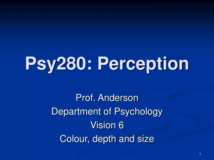 psy280 perception