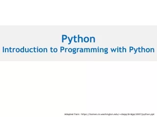 Python Introduction to Programming with Python