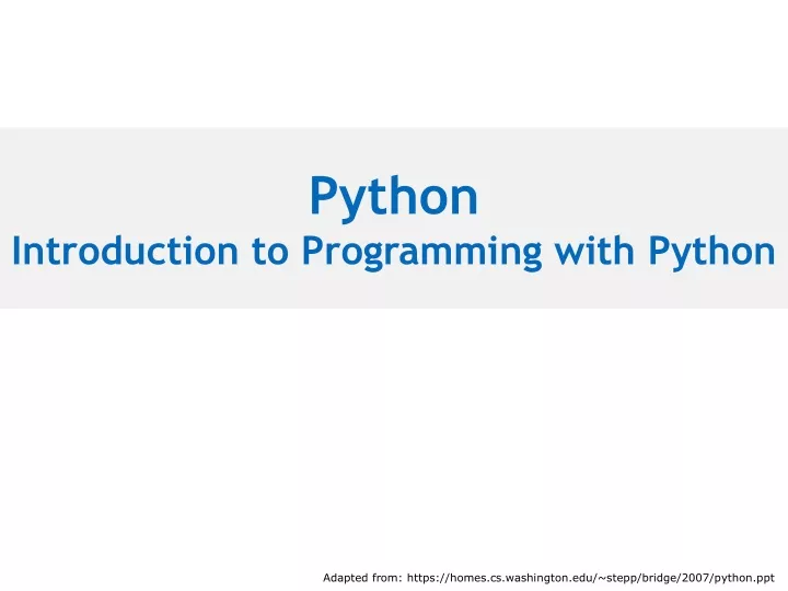 python introduction to programming with python