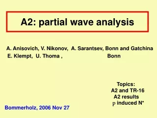 A2: partial wave analysis