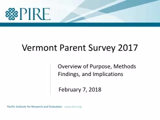 Vermont Parent Survey 2017