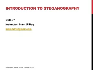 Introduction to Steganography