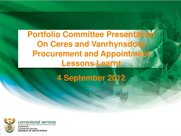 portfolio committee presentation on ceres