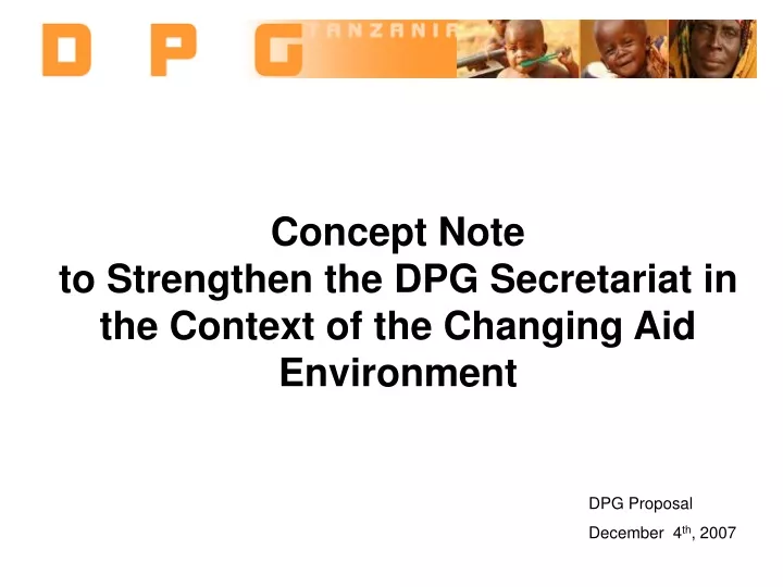 concept note to strengthen the dpg secretariat in the context of the changing aid environment