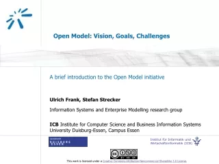 Open Model: Vision, Goals, Challenges