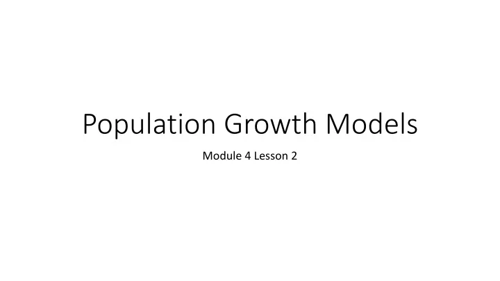 population growth models