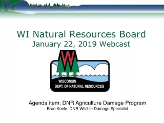 WI Natural Resources Board January 22, 2019 Webcast