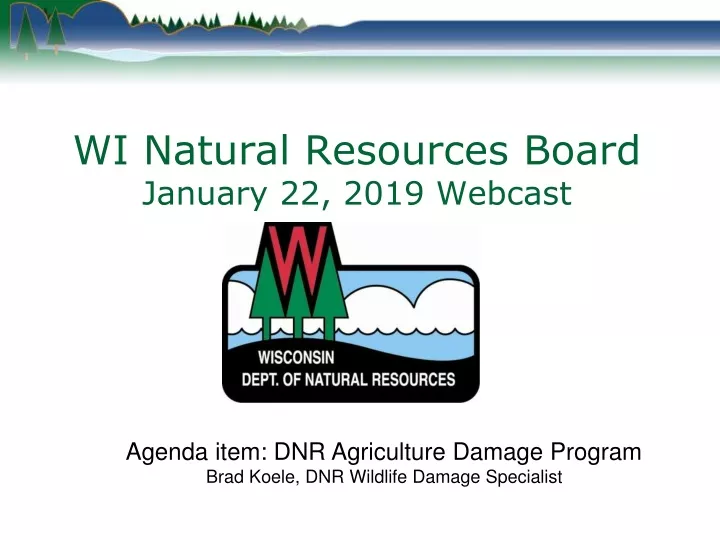 wi natural resources board january 22 2019 webcast
