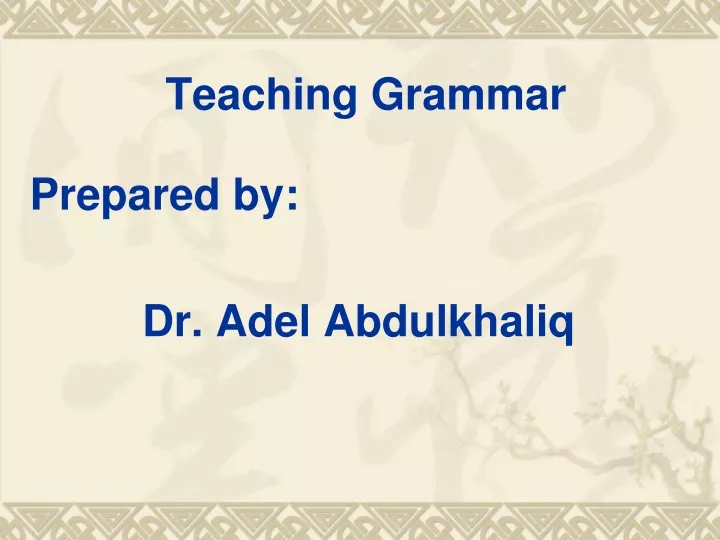 teaching grammar