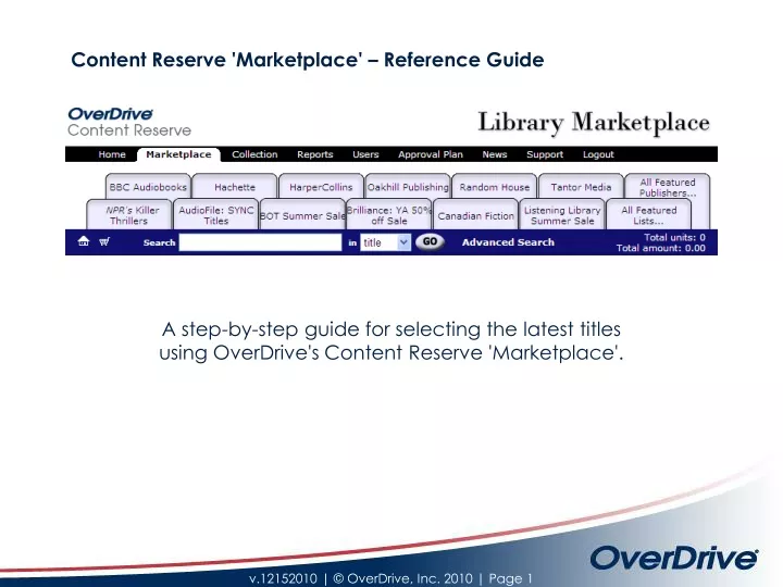 content reserve marketplace reference guide