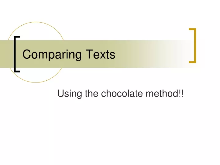 comparing texts