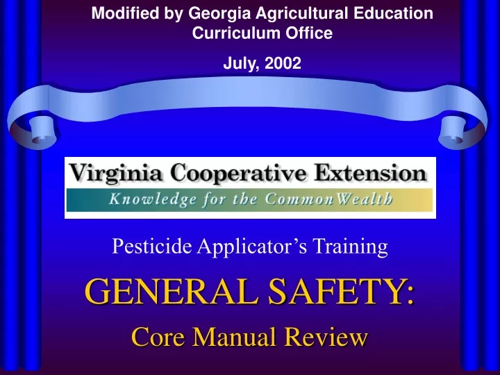 pesticide applicator s training general safety core manual review