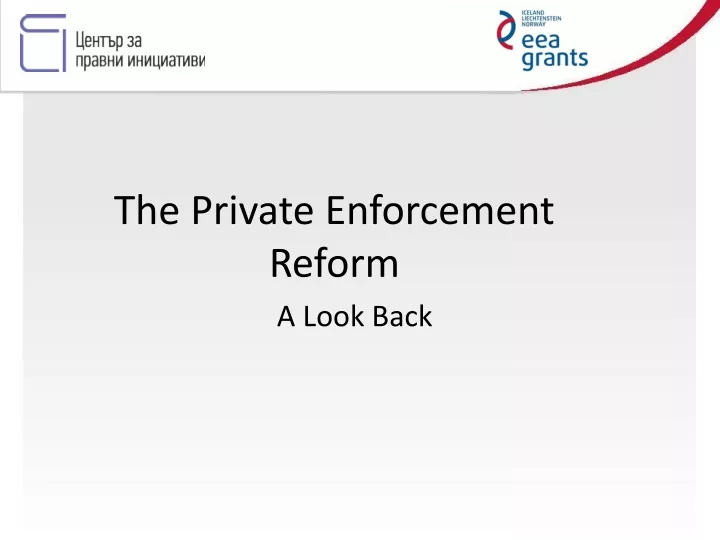the private enforcement reform