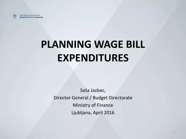 planning wage bill expenditures