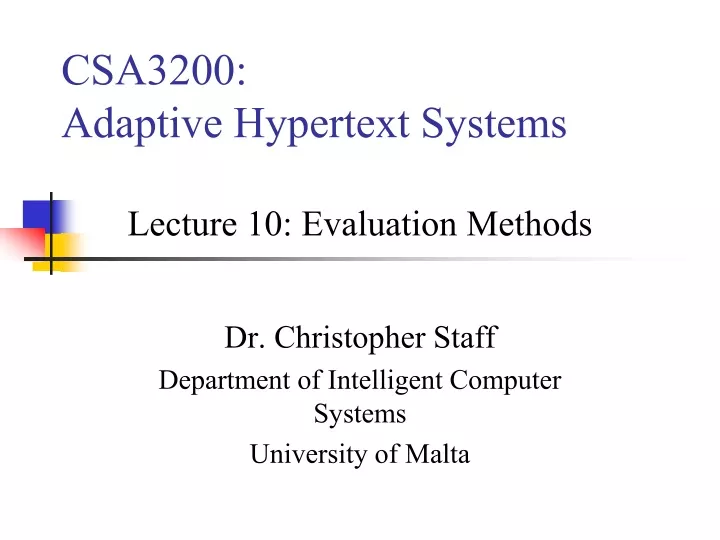csa3200 adaptive hypertext systems