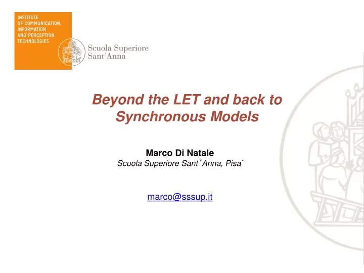 beyond the let and back to synchronous models