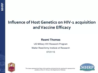 Influence of Host Genetics on HIV-1 acquisition and Vaccine Efficacy