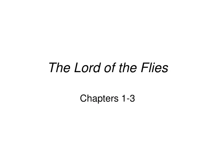 the lord of the flies