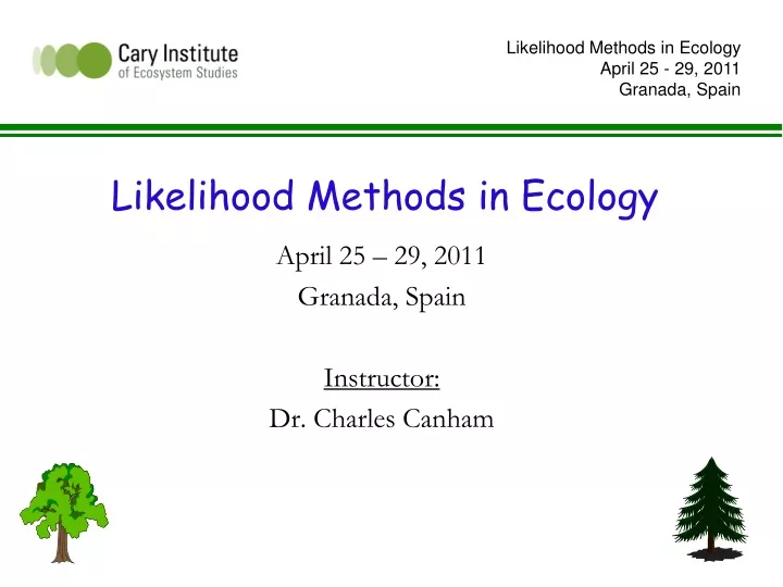 likelihood methods in ecology