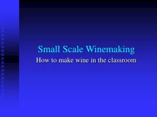 Small Scale Winemaking