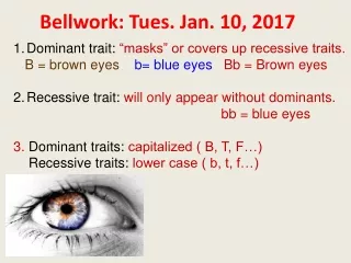 Bellwork: Tues. Jan. 10, 2017