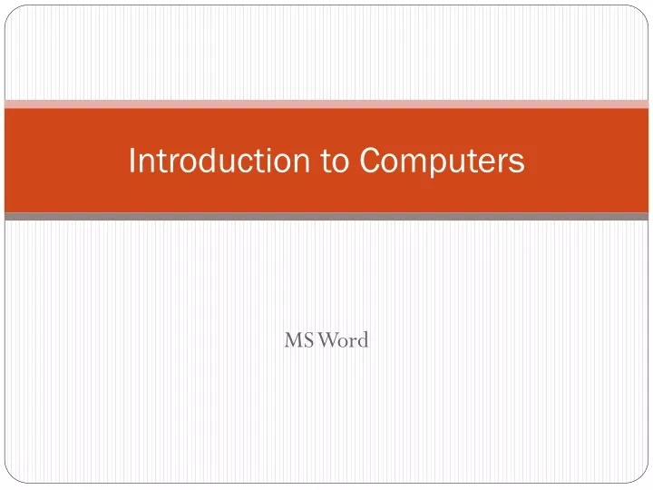 introduction to computers