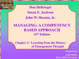 Chapter 2:  Learning from the History of Management Thought