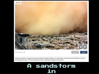 A sandstorm in  Riyadh, Saudi Arabia
