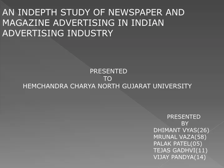 an indepth study of newspaper and magazine