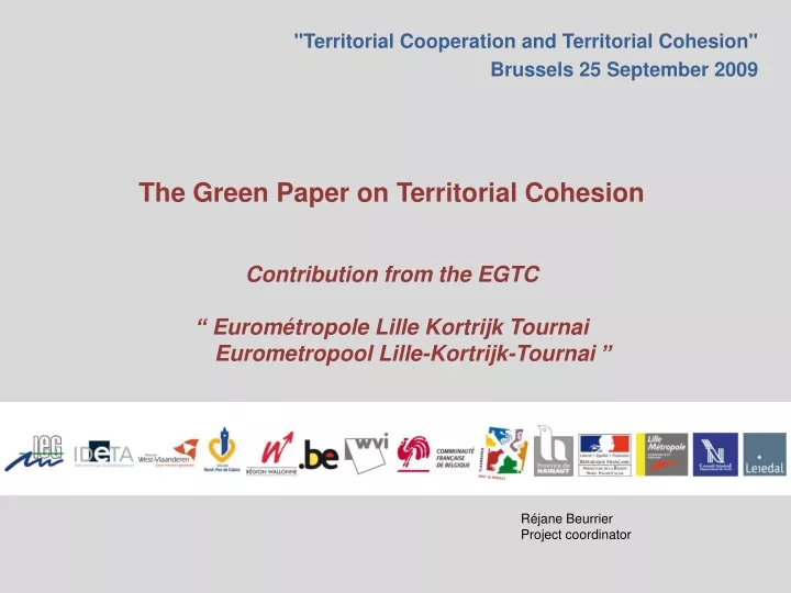 territorial cooperation and territorial cohesion brussels 25 september 2009