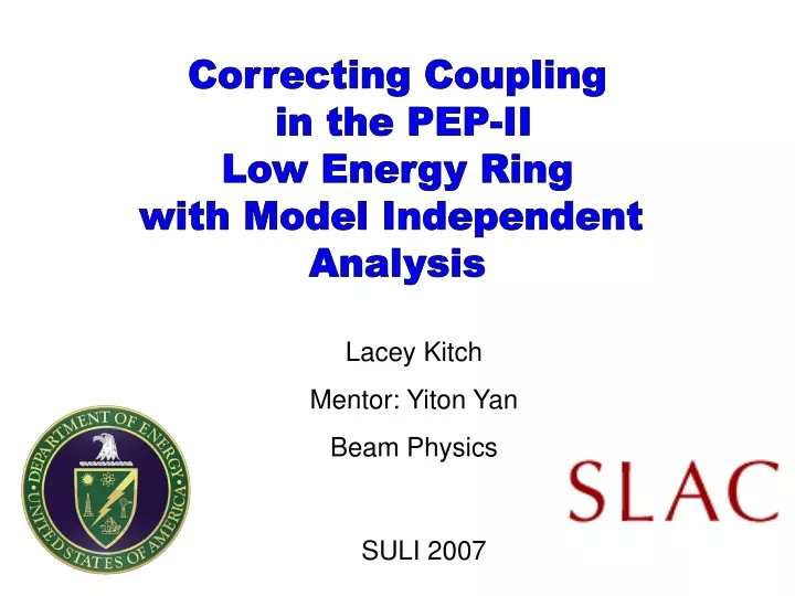 correcting coupling in the pep ii low energy ring