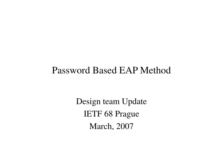 password based eap method