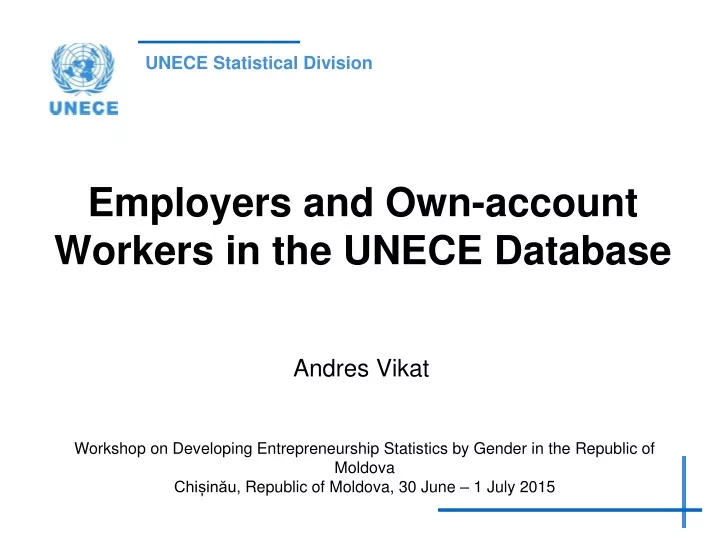 employers and own account workers in the unece database