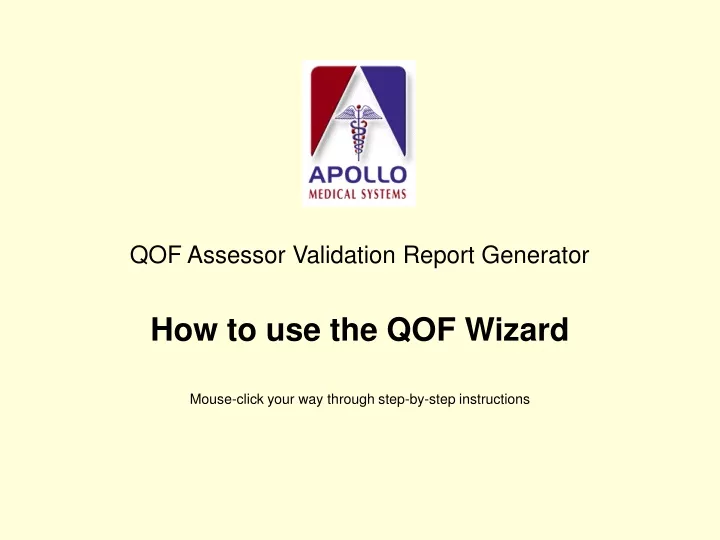 qof assessor validation report generator