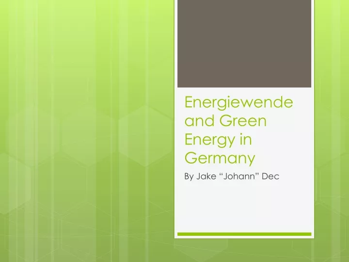 energiewendeand green energy in germany