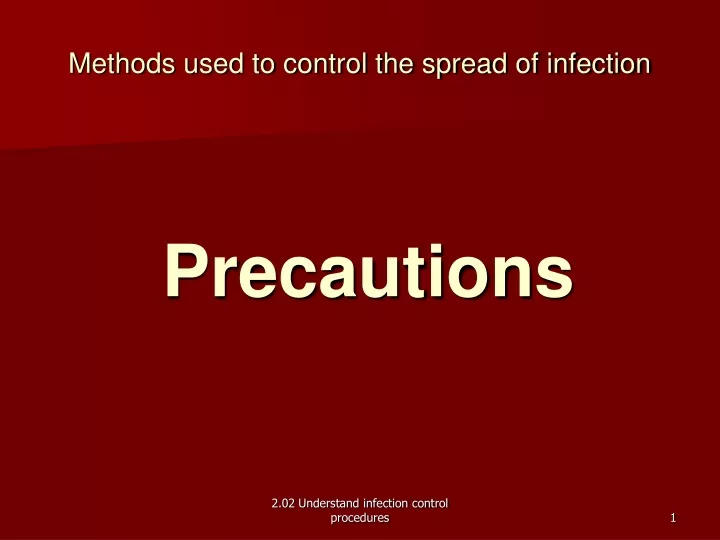 methods used to control the spread of infection