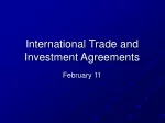 International Trade and Investment Agreements