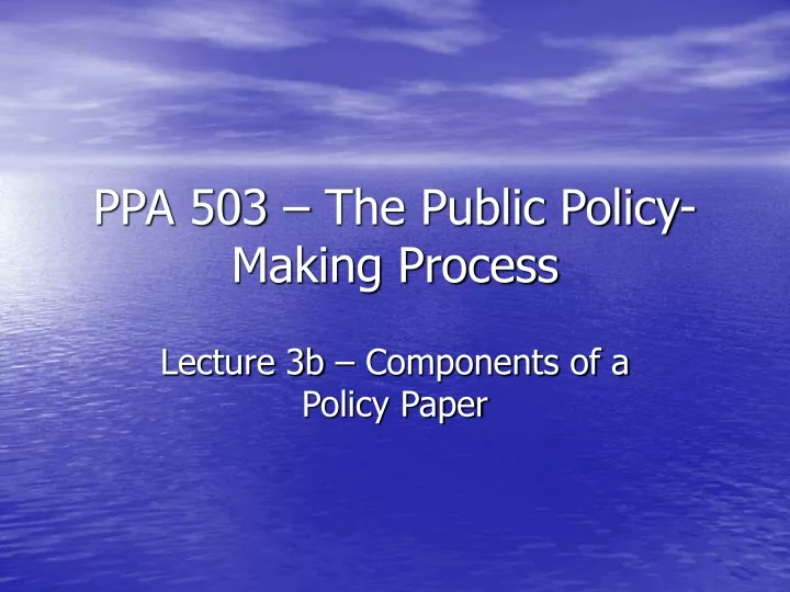 ppa 503 the public policy making process