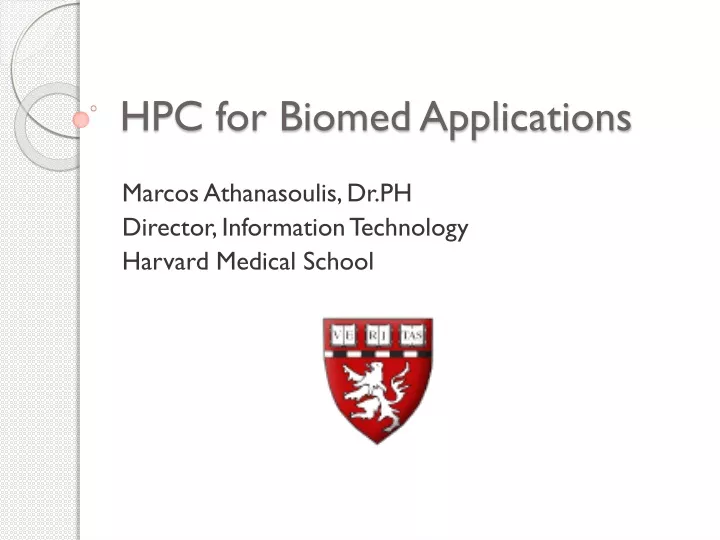 hpc for biomed applications