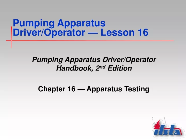 pumping apparatus driver operator lesson 16
