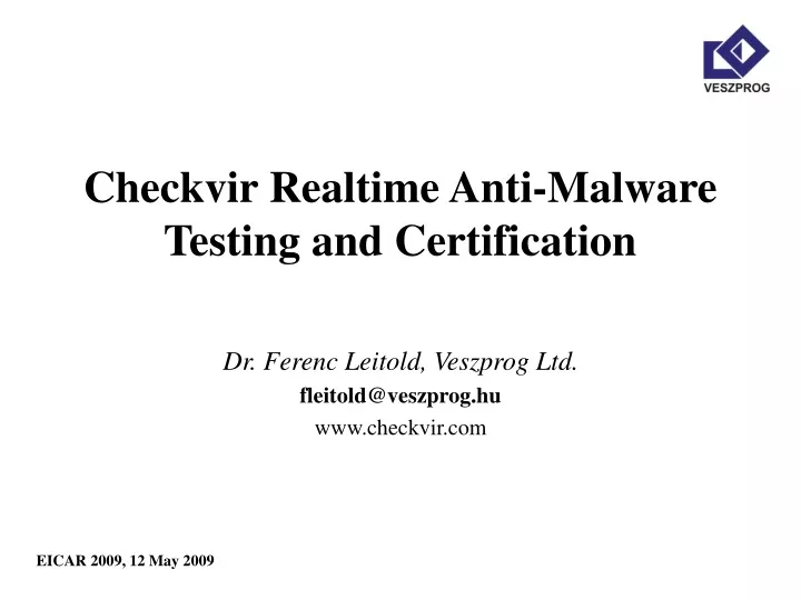 checkvir realtime anti malware testing and certification