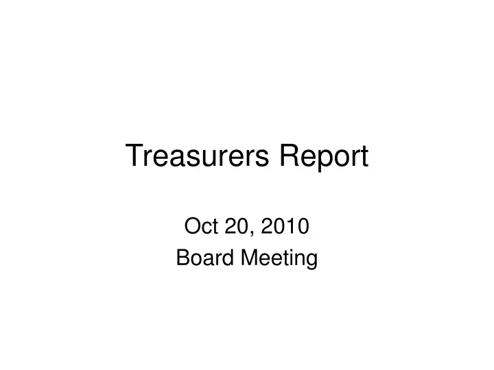 treasurers report
