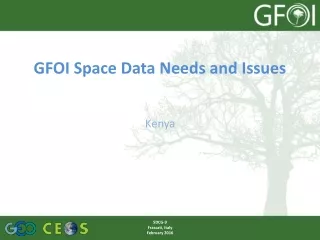 GFOI Space Data Needs and Issues