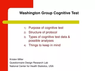 Washington Group Cognitive Test