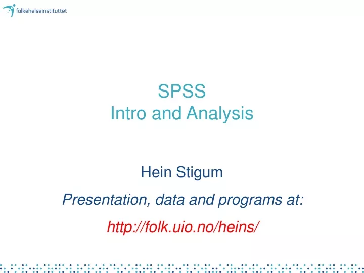 spss intro and analysis